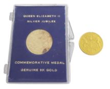 Two Queen Elizabeth II hallmarked 9ct gold medallions