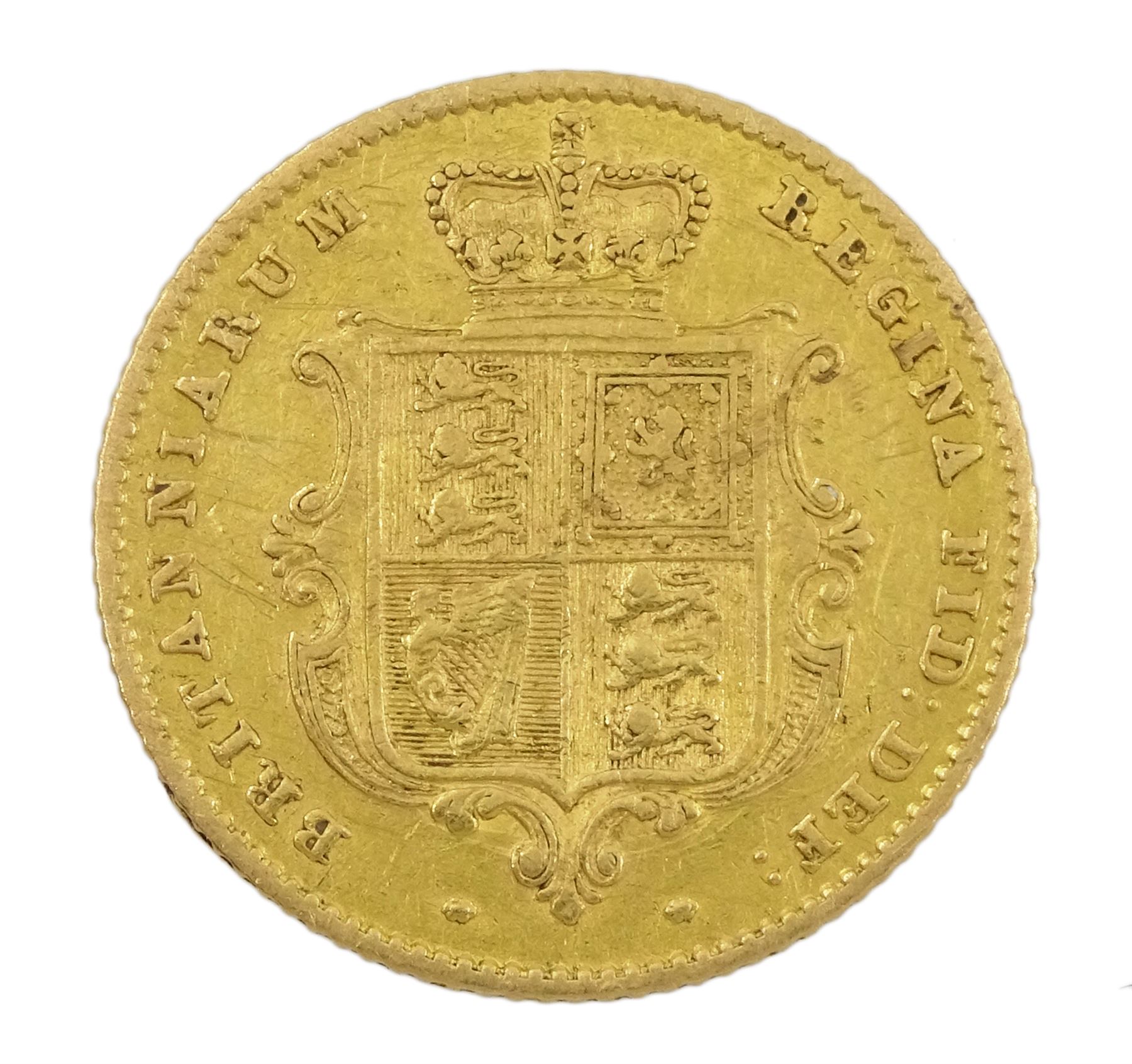 Queen Victoria shield back 1855 gold half sovereign coin - Image 2 of 2