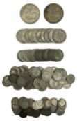 Approximately 550 grams of Great British pre 1947 silver coins