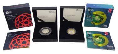 The Royal Mint United Kingdom 2019 '50 Years of the 50p' silver proof fifty pence coin and The Royal