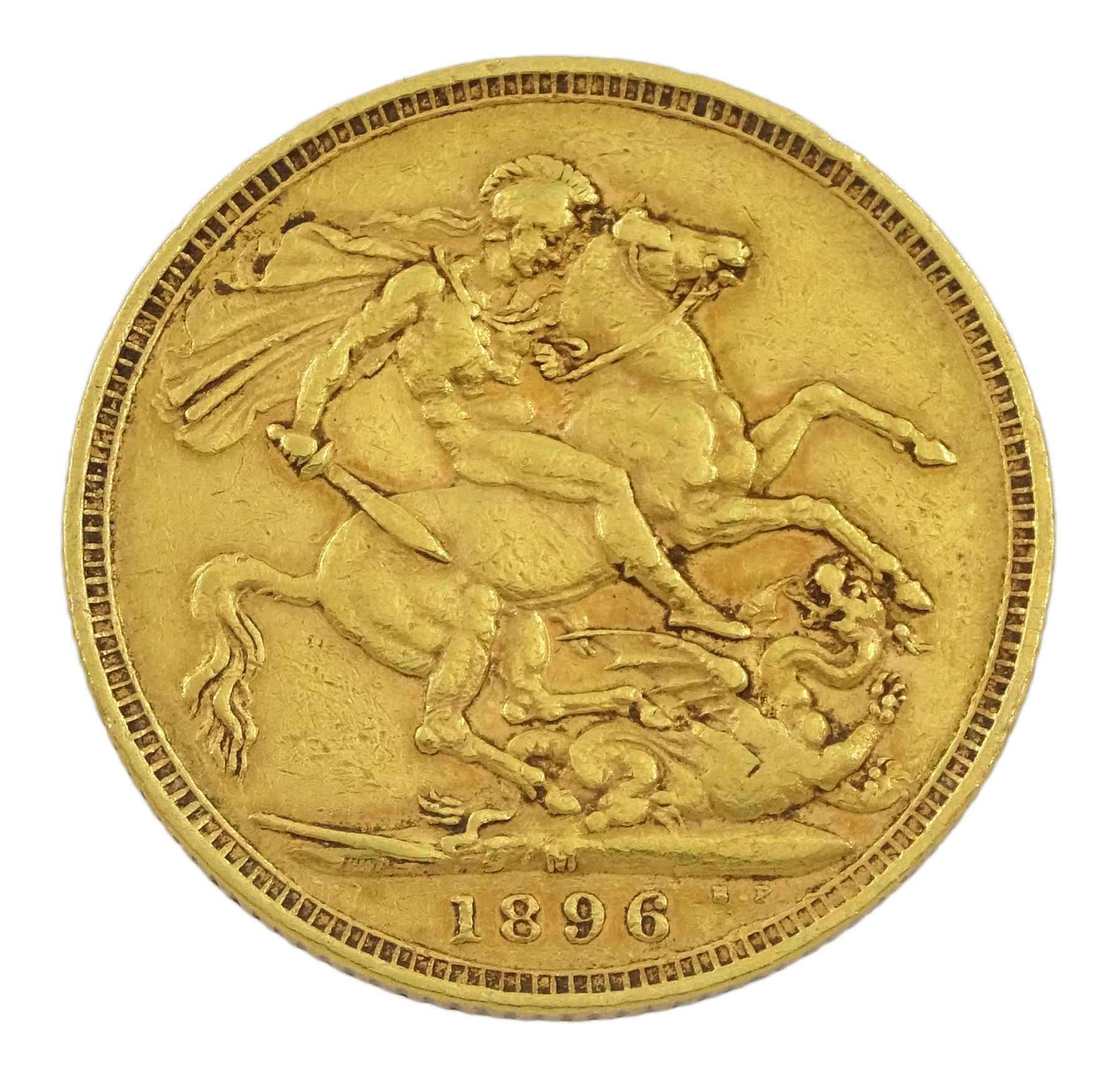 Queen Victoria 1896 gold full sovereign coin - Image 2 of 2