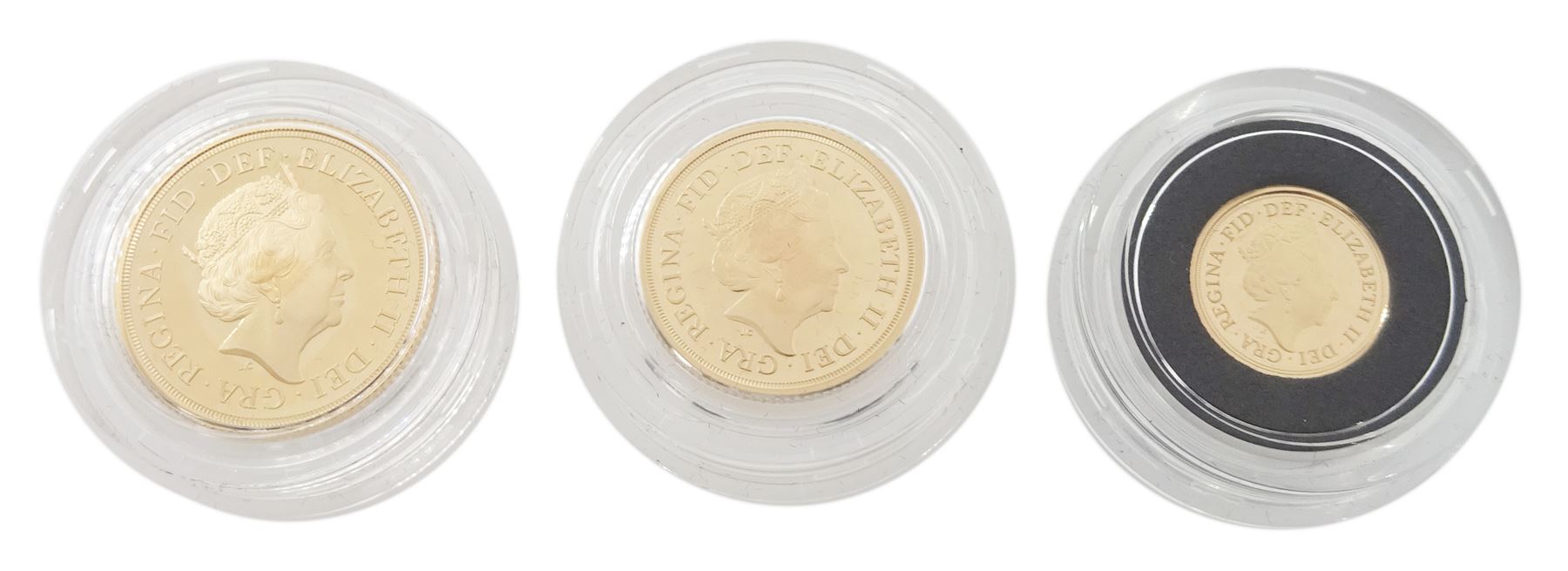 Queen Elizabeth II 2018 gold proof three coin sovereign collection - Image 3 of 3