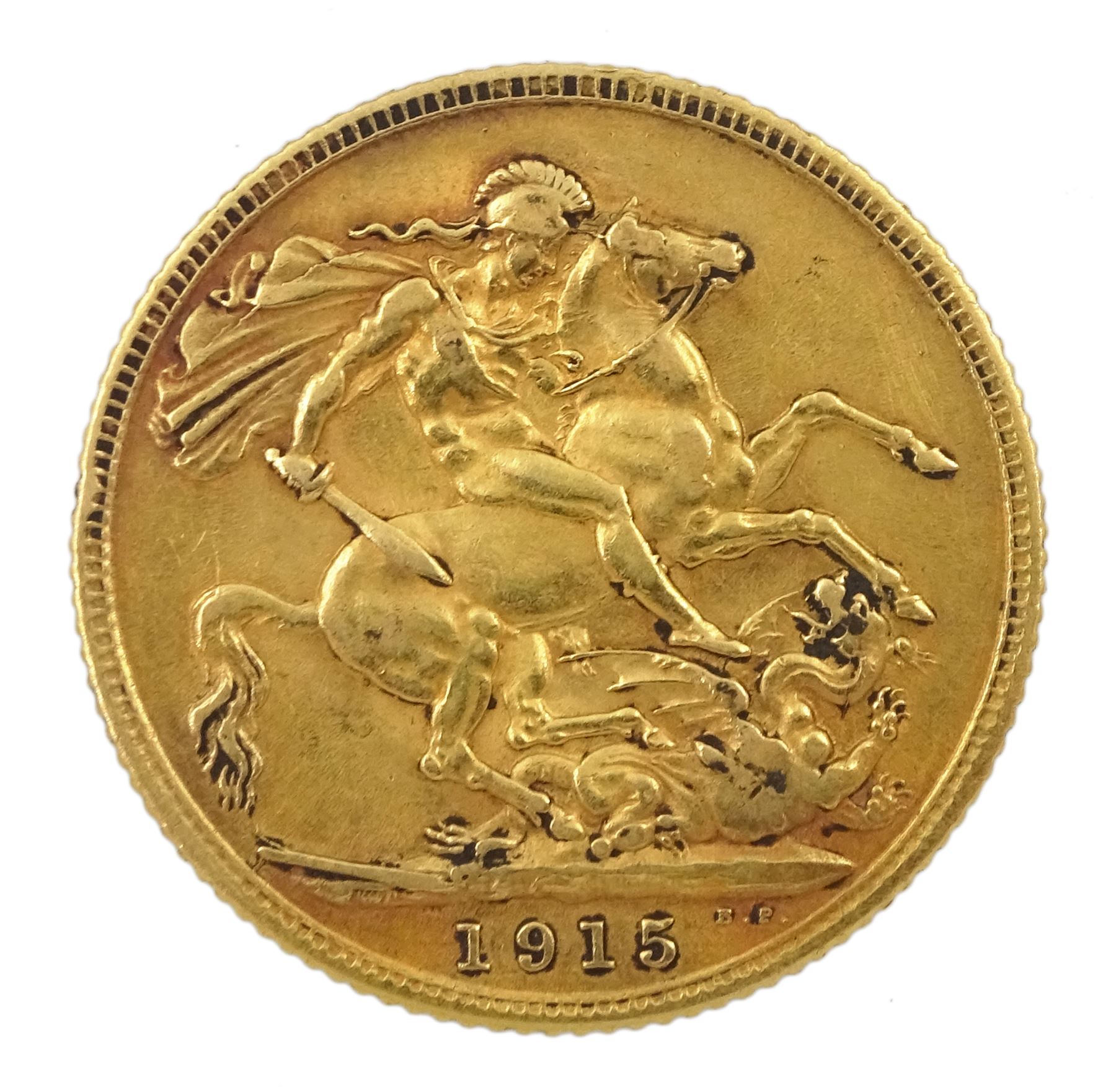 King George V 1915 gold full sovereign coin - Image 2 of 3