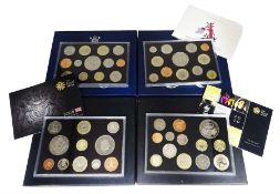 Four The Royal Mint United Kingdom proof coin sets