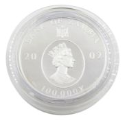Queen Elizabeth II 2002 Bank of Zambia 3000 grams fine silver proof coin