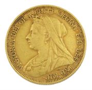 Queen Victoria 1896 gold full sovereign coin