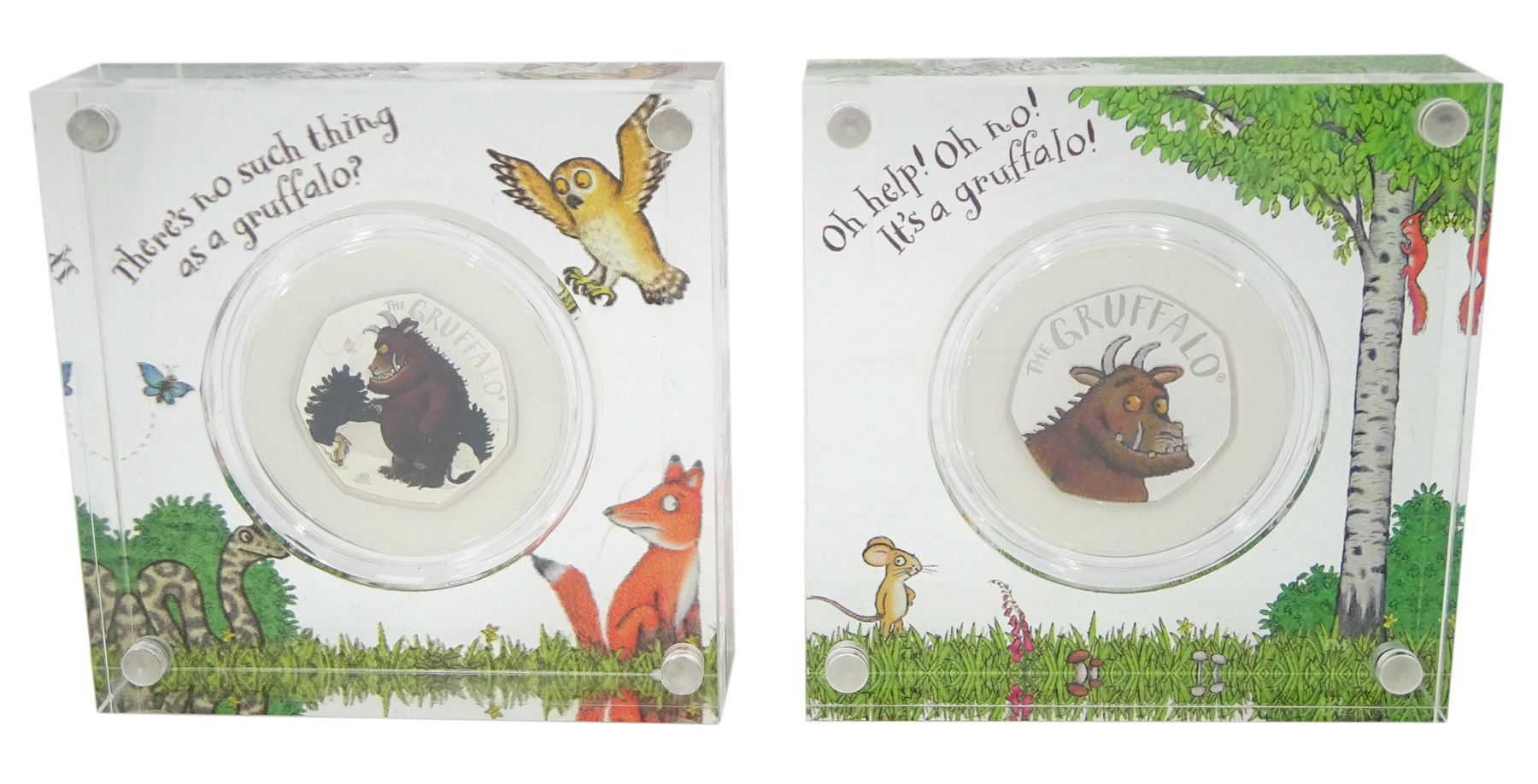 Two The Royal Mint United Kingdom The Gruffalo silver proof fifty pence coins - Image 2 of 7