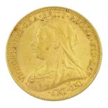 Queen Victoria 1893 gold full sovereign coin