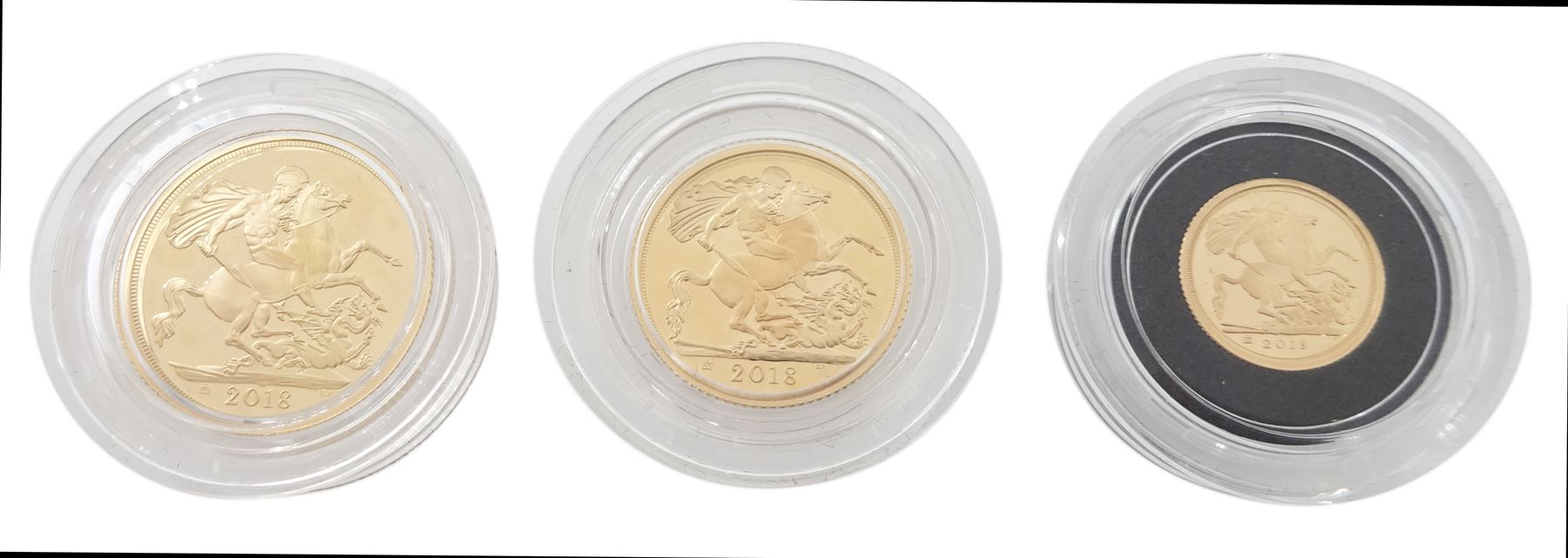 Queen Elizabeth II 2018 gold proof three coin sovereign collection - Image 2 of 3