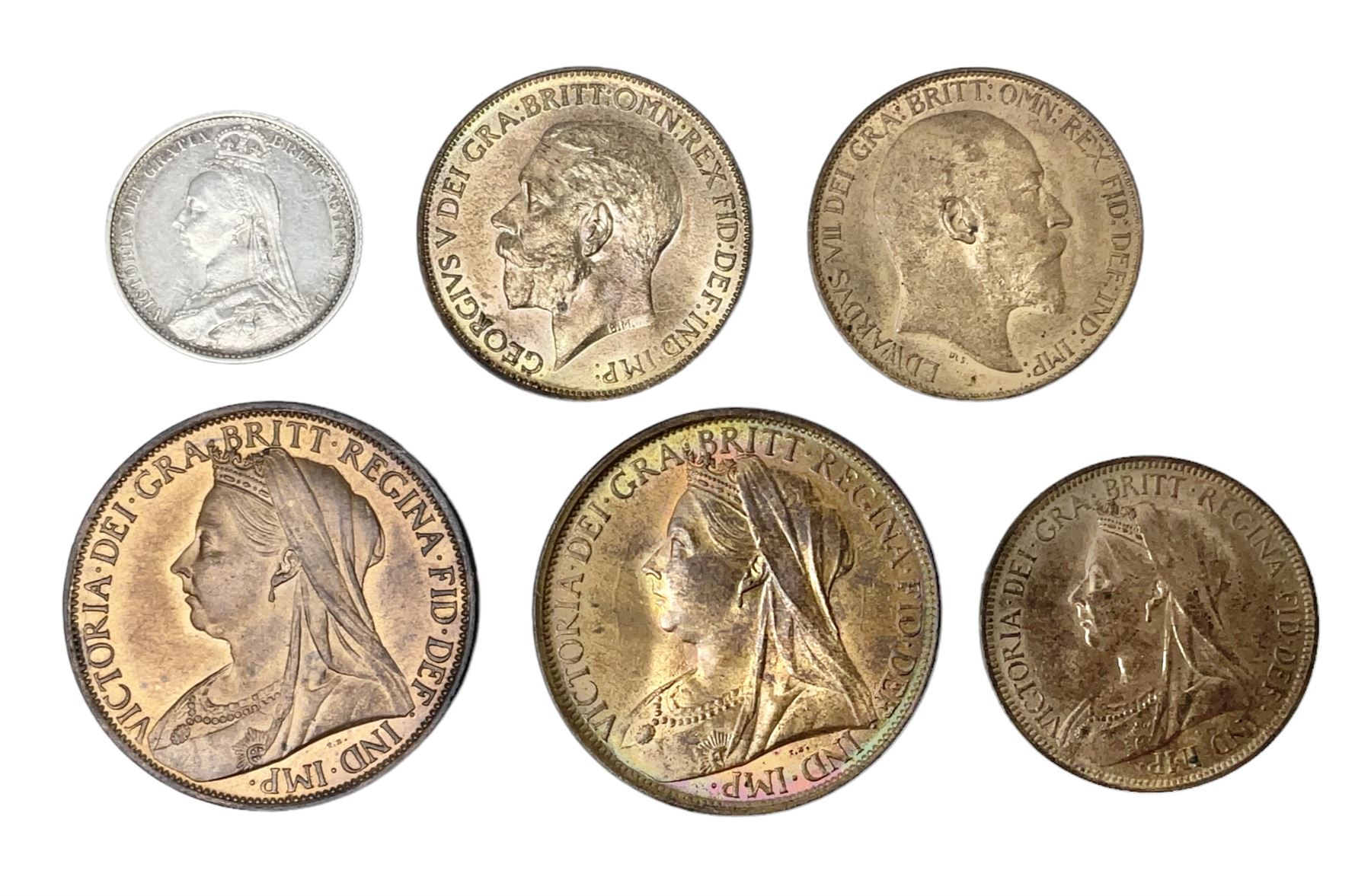 Queen Victoria 1898 and 1901 penny coins