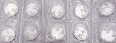 Ten Pobjoy Mint 2020 one ounce fine silver Pegasus' coins