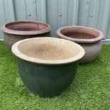 Set of Three terracotta plant pots