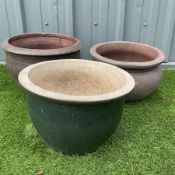 Set of Three terracotta plant pots