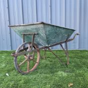 Early 20th century galvanised wheel barrow