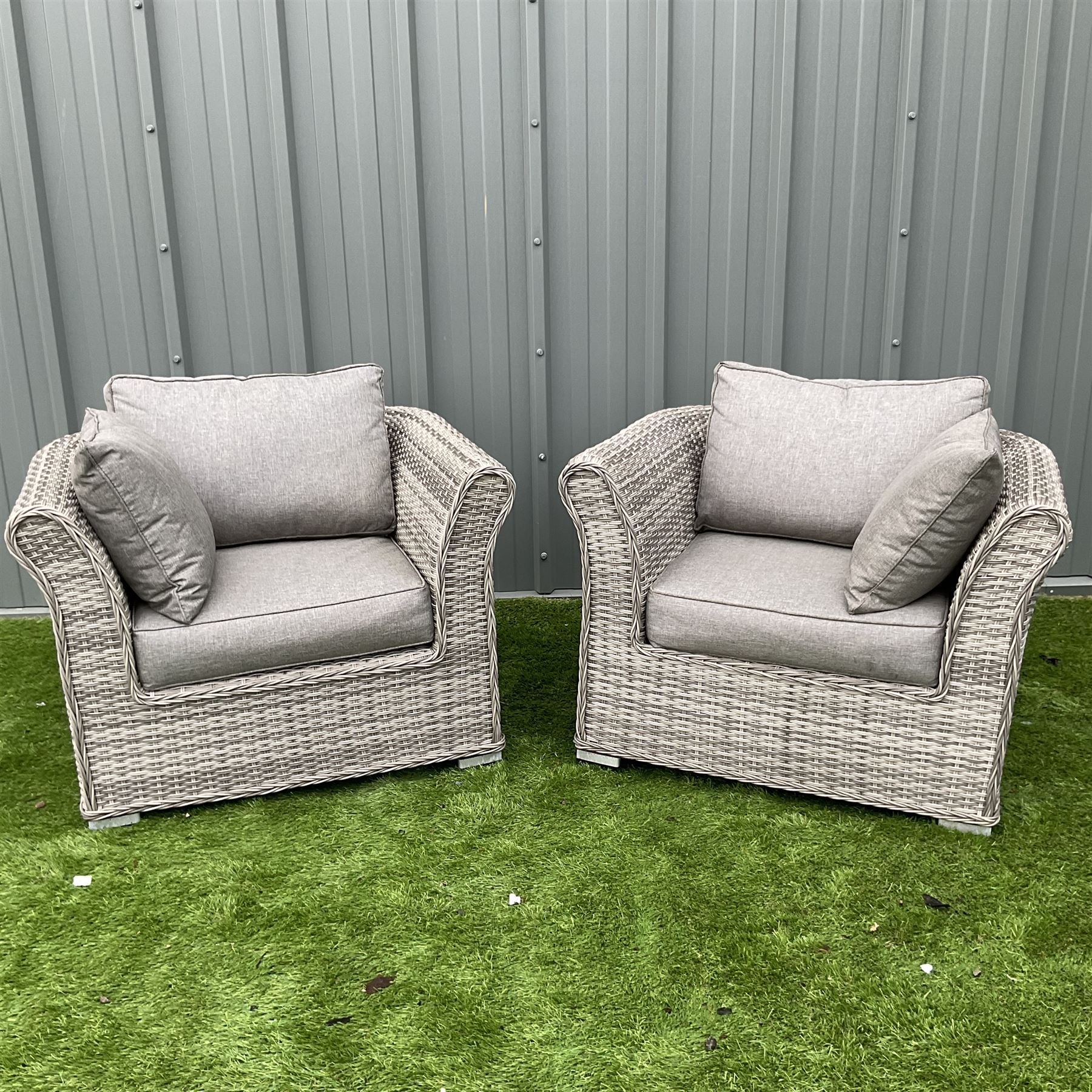 RattanDirect - pair of rattan garden armchairs