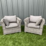 RattanDirect - pair of rattan garden armchairs