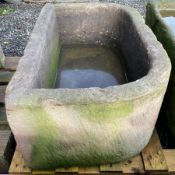 Large 19th century D shaped stone trough