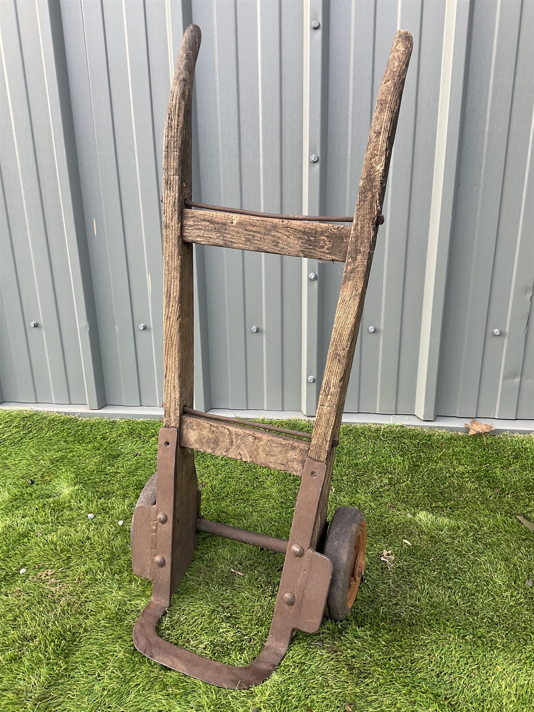 Wood and metal vintage sack barrow