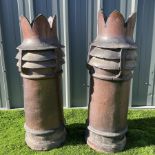 Pair of crown top chimney pots �35cm