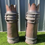 Pair of crown top chimney pots �35cm