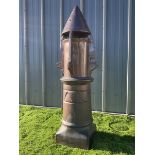 Glazed terracotta rocket shaped chimney pot