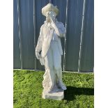 Cast stone painted garden figure - The Thinker
