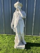 Cast stone painted garden figure - The Thinker