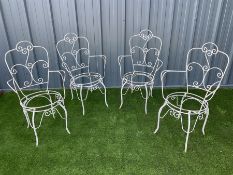 Set four white wirework garden chairs - THIS LOT IS TO BE COLLECTED BY APPOINTMENT FROM DUGGLEBY ST