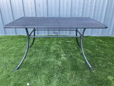 Rectangular mesh top garden table