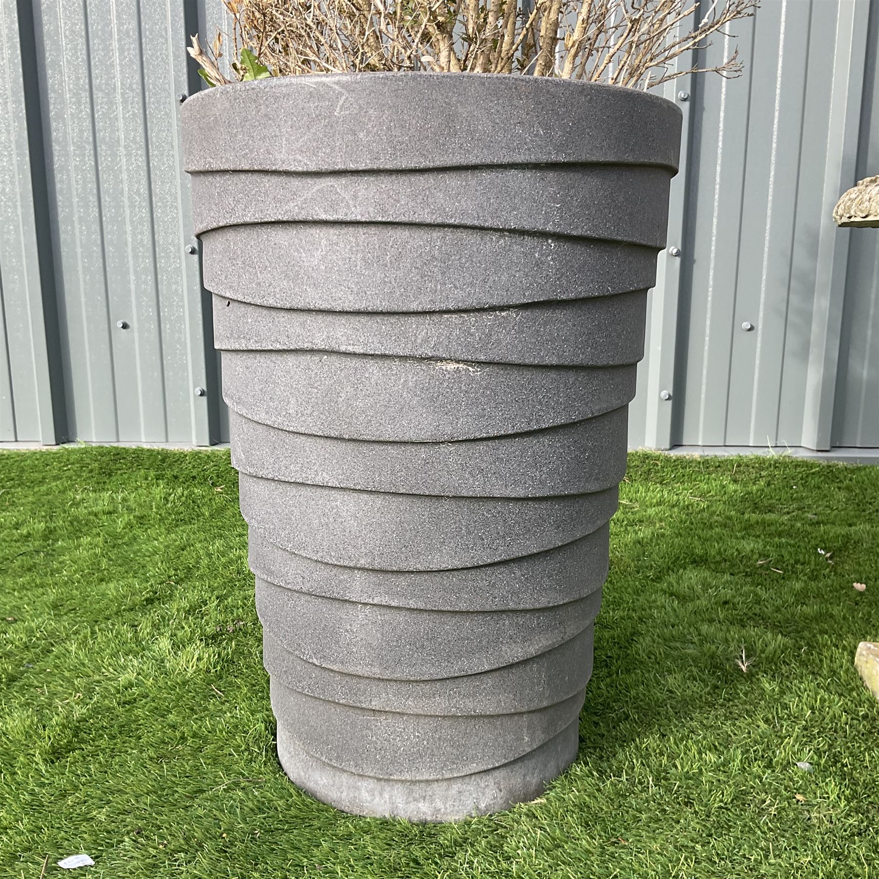 Cast stone urn planter and moulded plastic - Image 2 of 4