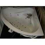 Corner jacuzzi spa bath with seat