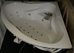 Corner jacuzzi spa bath with seat