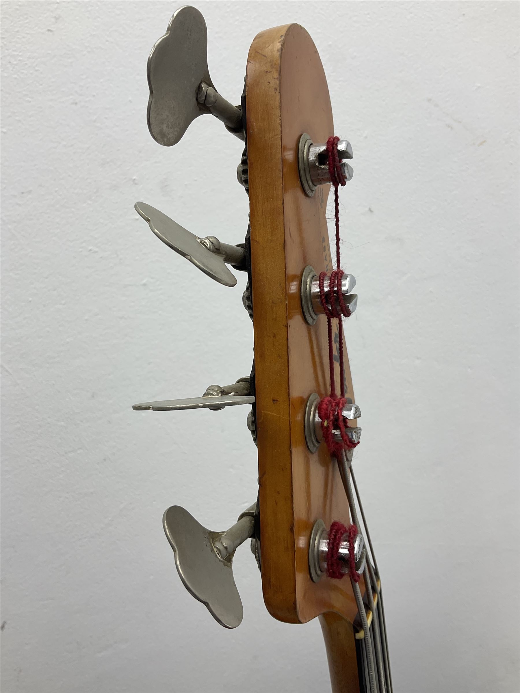 1963 Fender Jazz three-knob bass guitar; impressed with date code 7AUG63A on end of neck and serial - Image 11 of 22