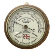 Mid-20th century oak cased Marine Aneroid Barometer