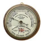 Mid-20th century oak cased Marine Aneroid Barometer