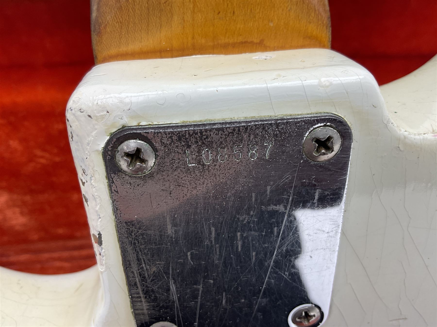 1963 Fender Jazz three-knob bass guitar; impressed with date code 7AUG63A on end of neck and serial - Image 15 of 22