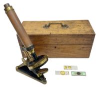 Late 19th/early 20th century brass monocular microscope by R. & J. Beck London No.6219