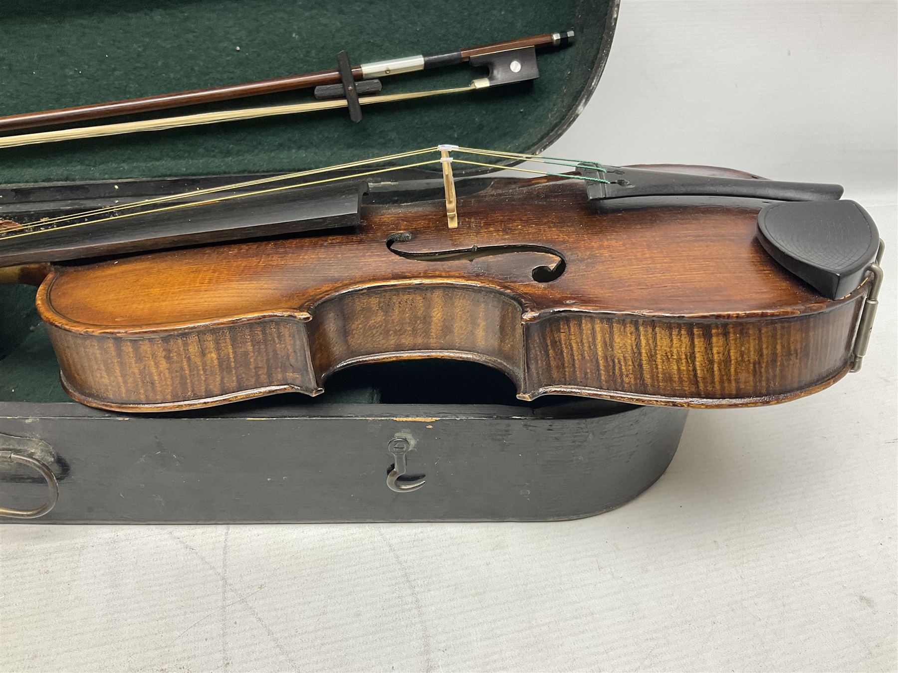 German Hopf violin c1900 with 35.5cm two-piece maple back impressed HOPF - Image 11 of 17