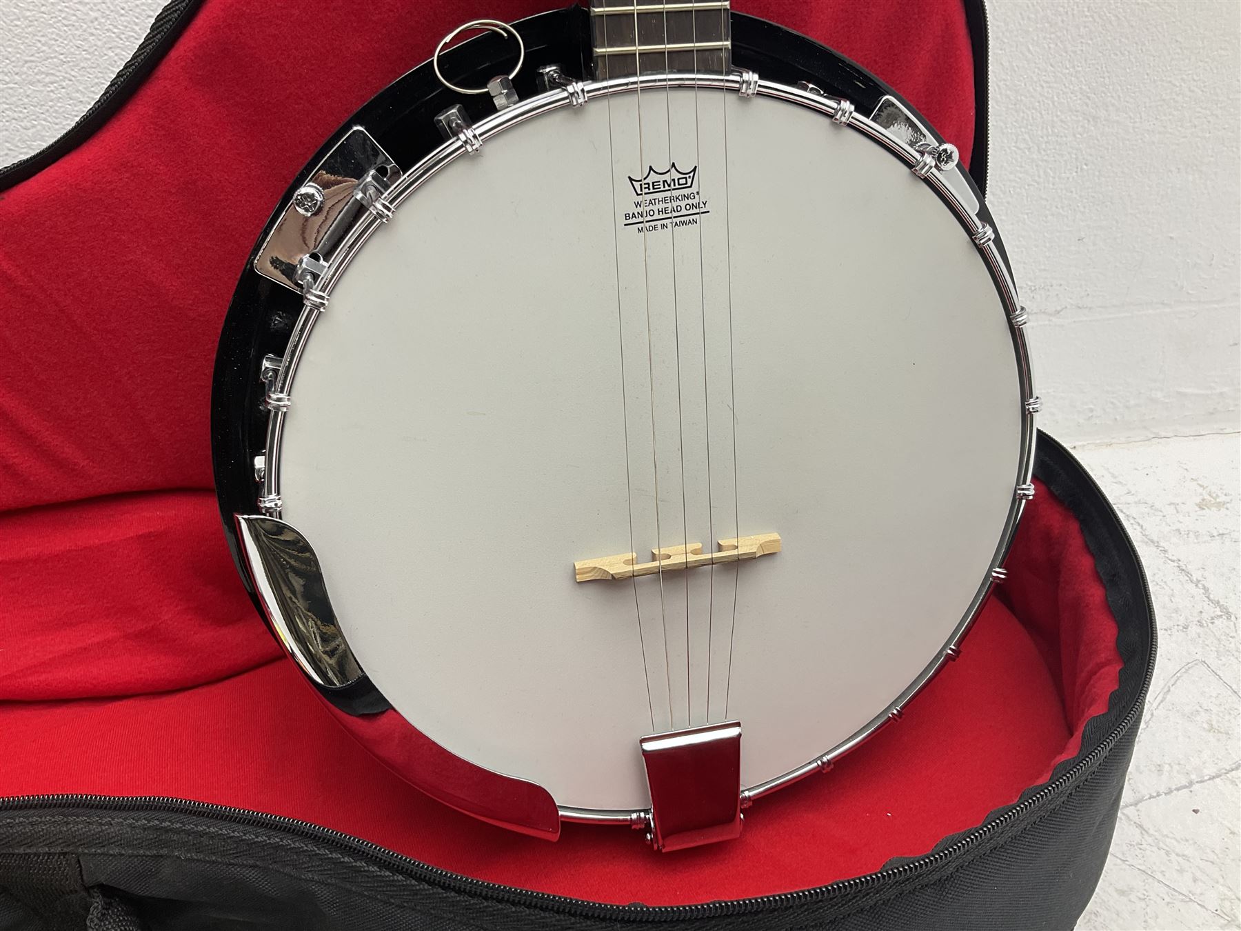 Rally five-string banjo with mahogany solid back L101cm in soft carrying case; and Brunswick Model B - Image 2 of 31