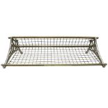 Railway interest - carriage compartment style wall mounting brass and mesh luggage rack