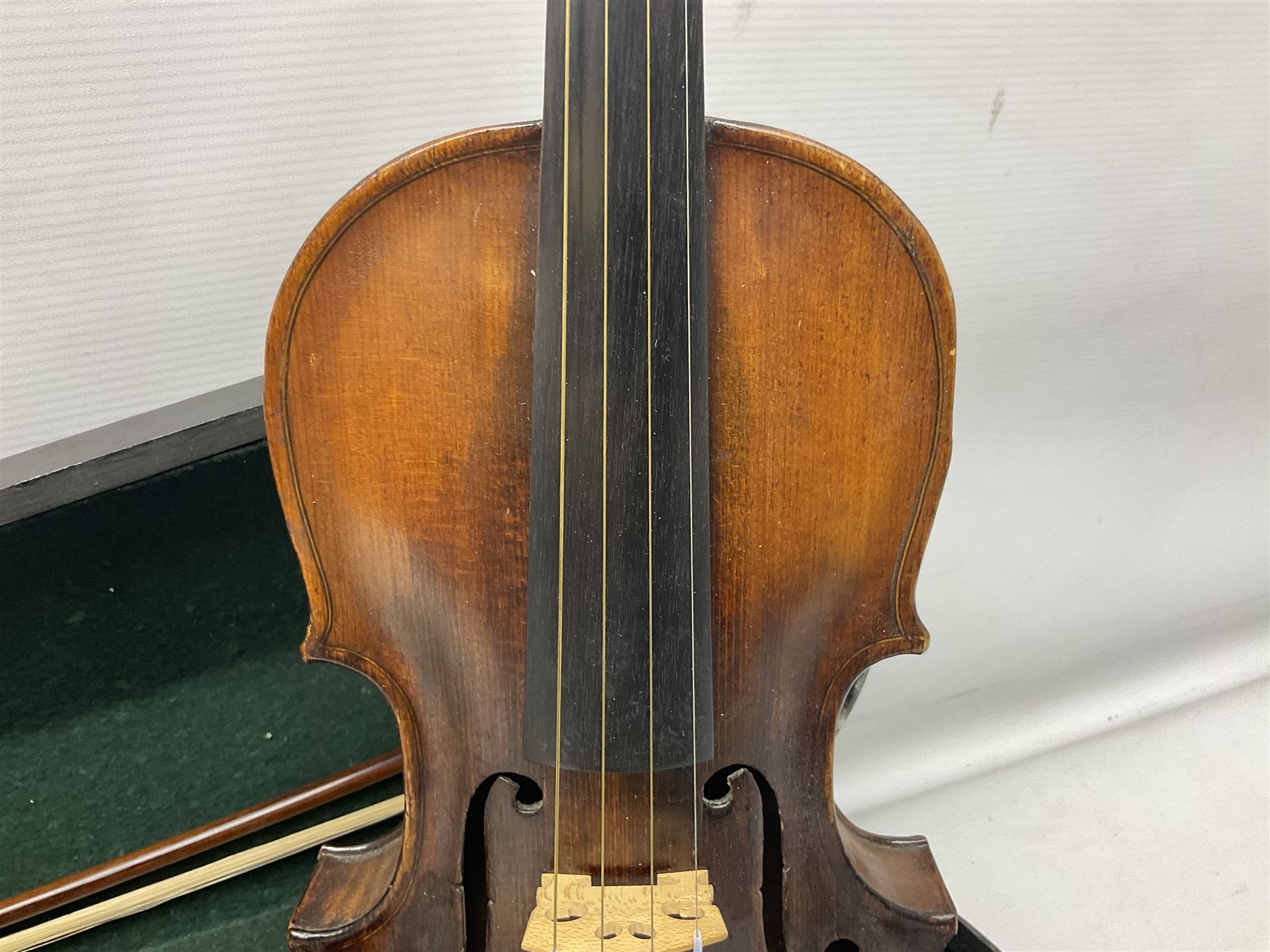 German Hopf violin c1900 with 35.5cm two-piece maple back impressed HOPF - Image 3 of 17