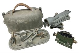 Cooke Troughton & Simms grey painted brass dumpy level in carrying case; and WW2 British .303 Vicker