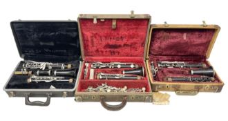 Three cased clarinets by G. Lavette Paris