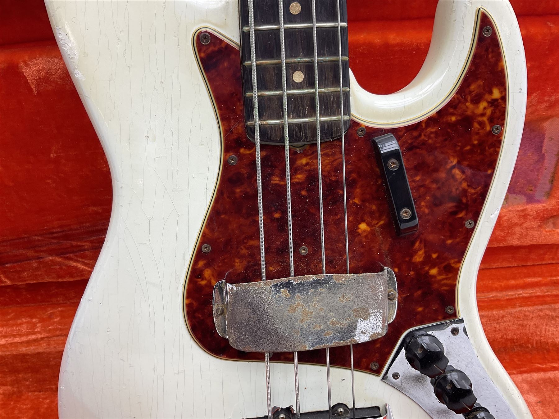 1963 Fender Jazz three-knob bass guitar; impressed with date code 7AUG63A on end of neck and serial - Image 7 of 22