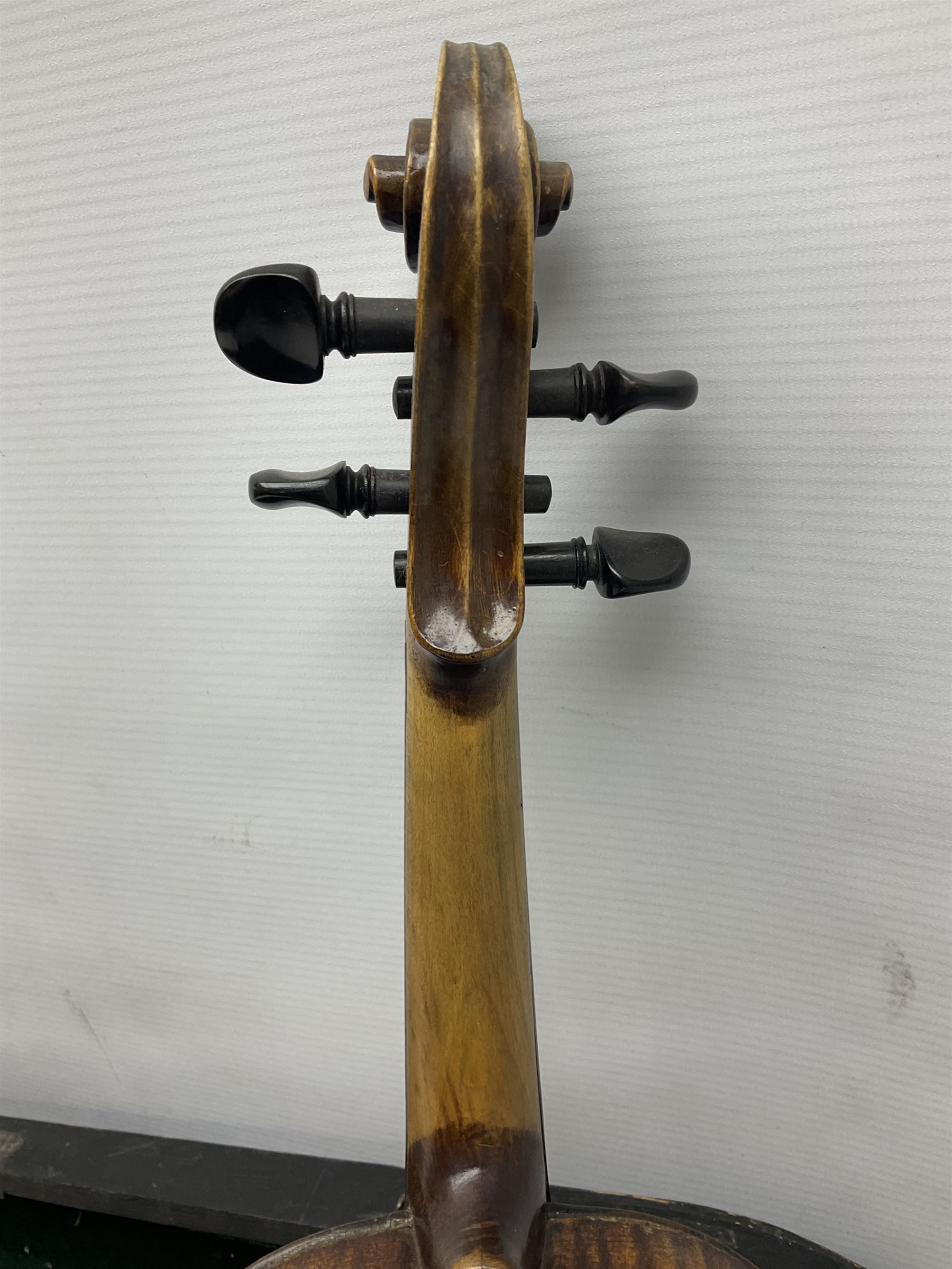 German Hopf violin c1900 with 35.5cm two-piece maple back impressed HOPF - Image 7 of 17