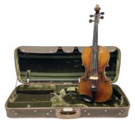 German viola c1900 with 39cm two-piece maple back and ribs and spruce top