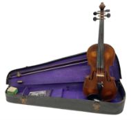 German trade violin c1900 the 36cm two-piece maple back impressed 'Stainer'