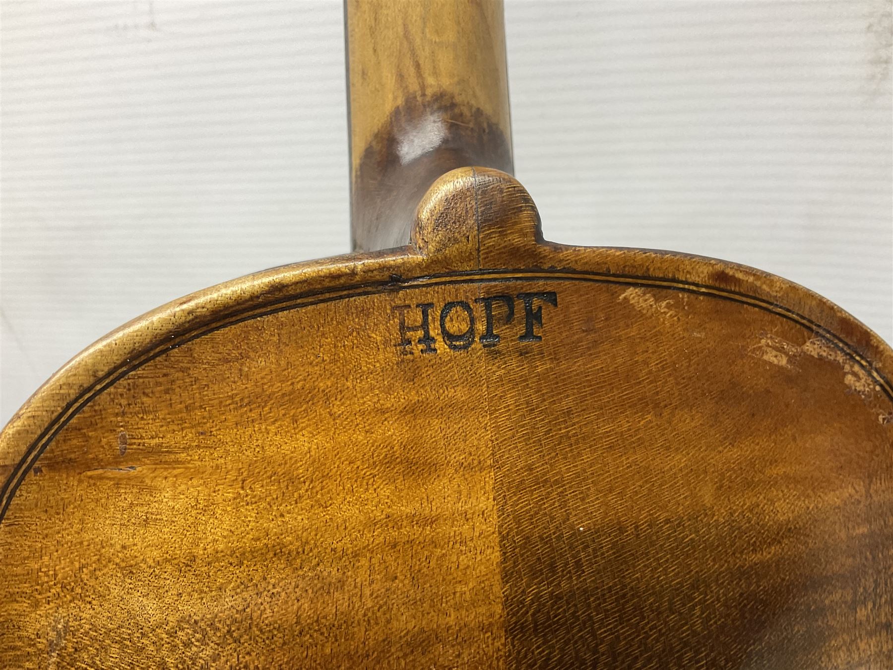 German Hopf violin c1900 with 35.5cm two-piece maple back impressed HOPF - Image 9 of 17