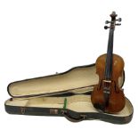 German copy of a Maggini violin c1900 with 35.5cm two-piece maple back and ribs and spruce top