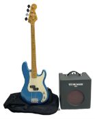 Richwood electric bass guitar in blue